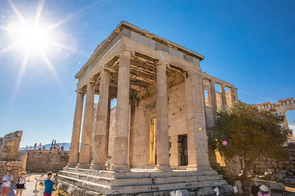 Ερείπια Του Αρχαίου Ελληνικού Ναού Κίονες — Φωτογραφία Αρχείου