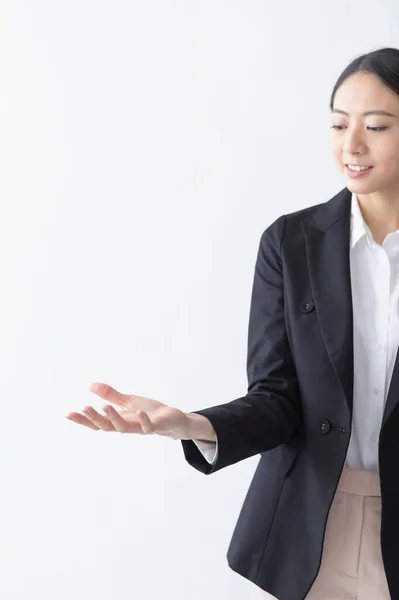 Asian Businesswoman Pointing Her Finger — 스톡 사진