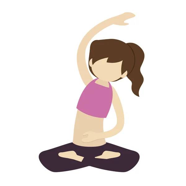 Frau Praktiziert Yoga Illustration — Stockfoto