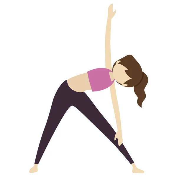 Donna Che Yoga Posa Illustrazione — Foto Stock