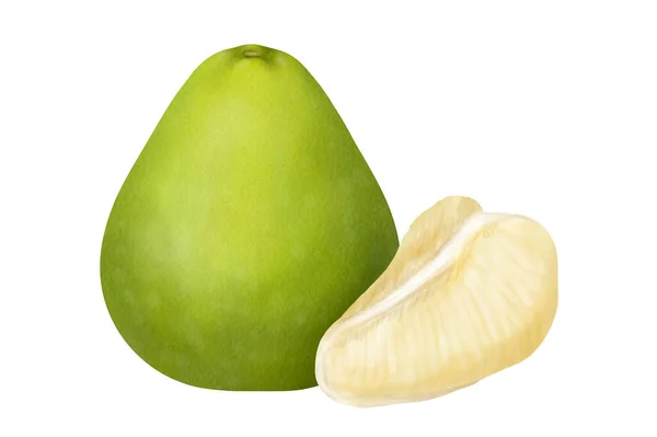 Verse Pomelo Vruchten Geïsoleerd Witte Achtergrond — Stockfoto