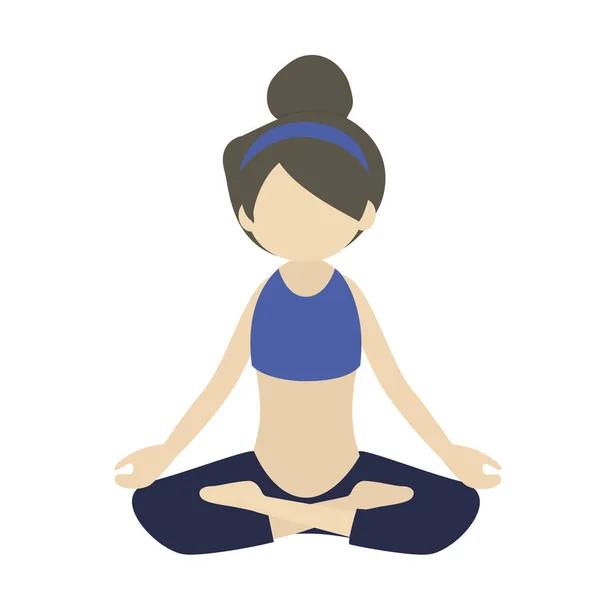 Woman Practicing Yoga Meditating Illustration Design — Stock Photo, Image