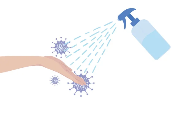 Hand Sanitizer Banner Stylish Illustration Coronavirus Concept — Stockfoto