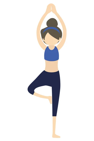 Woman Practicing Yoga Meditating Illustration Design — Fotografia de Stock