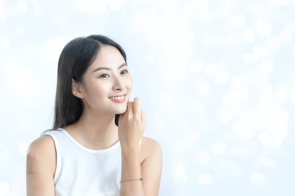 Gorgeous Asian Girl Clean Face Skin — Φωτογραφία Αρχείου