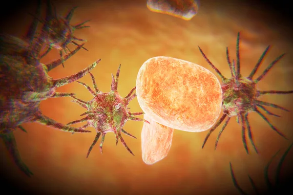Illustrazione Microscopica Del Virus Sfondo Del Concetto Medico Biologia — Foto Stock