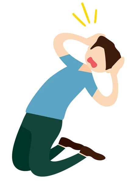 Stressed Kid Banner Stylish Illustration — Stockfoto