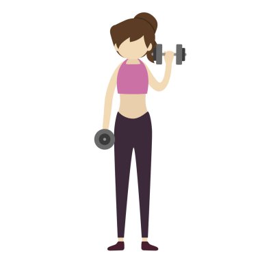 Dambılı kadın egzersiz yapıyor, çizim tasarımı yapıyor.