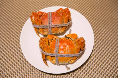 Lezzetli ızgara yengeç.