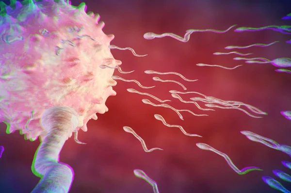 Illustrazione Microscopica Degli Spermatozoi Sfondo Del Concetto Medico Biologia — Foto Stock