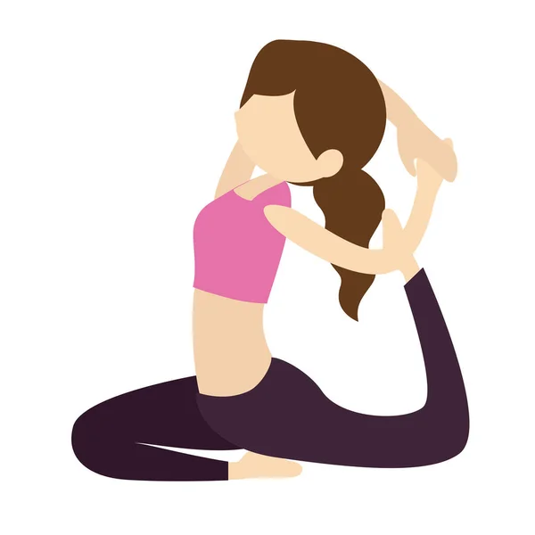 Donna Che Pratica Yoga Illustrazione — Foto Stock