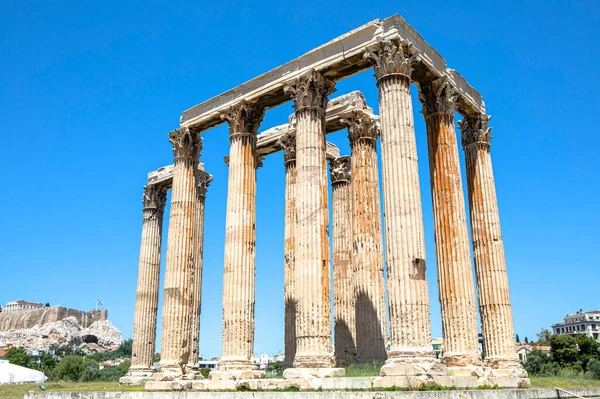 Las Ruinas Del Antiguo Templo Griego Con Columnas — Foto de Stock