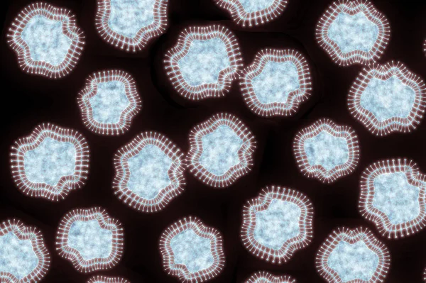 virus cells on black background banner stylish illustration