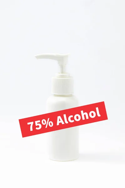 Percent Alcohol Sanitizer Banner White Background — Fotografia de Stock