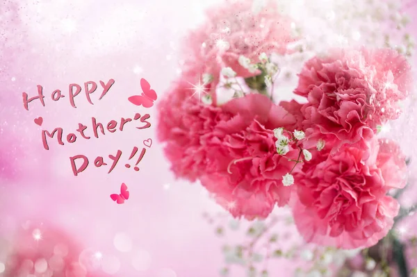 Happy Mother Day Card Beautiful Pink Flowers — Stock Photo, Image