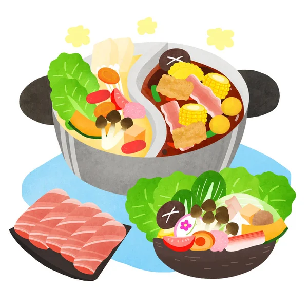 Illustration Asiatischer Lebensmittel — Stockfoto