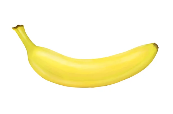 Banana Amarela Madura Fresca Isolada Sobre Fundo Branco — Fotografia de Stock