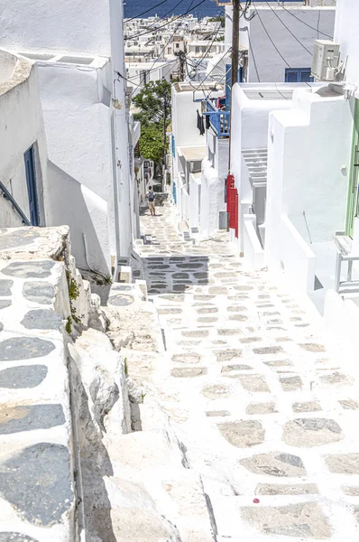 Santorini Island Greece August 2019 View Greek Village White Architecture — Fotografia de Stock