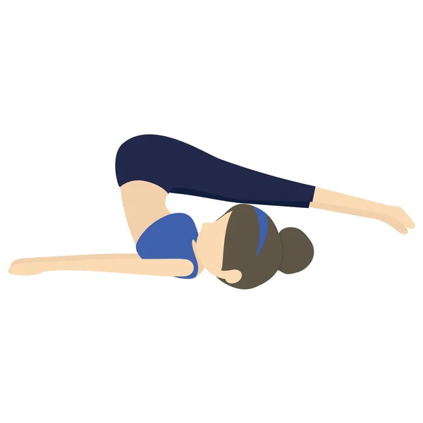 Donna Che Esercizi Yoga Illustrazione — Foto Stock