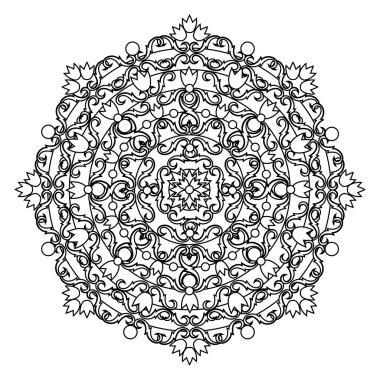 Kontur, Mandala. etnik, dini tasarım öğesi dairesel bir desen ile.