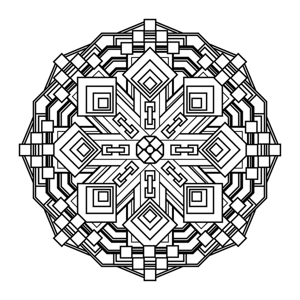 Contorno, Mandala. elemento di design etnico e religioso con un motivo circolare . — Vettoriale Stock