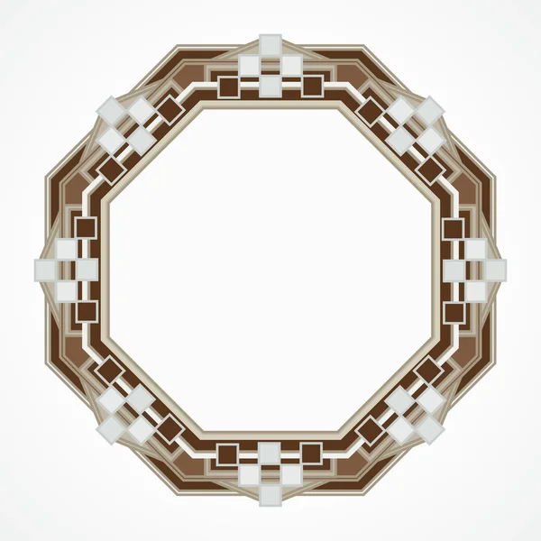 Marco de octaedro hecho a mano de mosaico . — Vector de stock