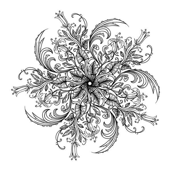 Kontur, Mandala. religiösa designelement. tatuering. vektor — Stock vektor