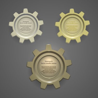 Metal afiş, logo, steampunk tarzı Etiketler