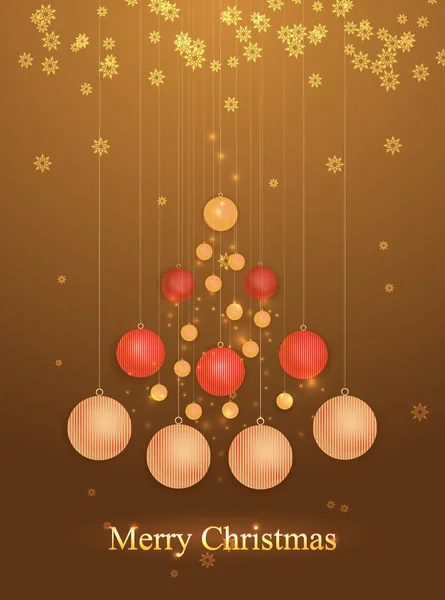 Festive Christmas with Christmas tree of balls — Stock Vector