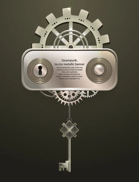 Retro arka plan ile vites Steampunk