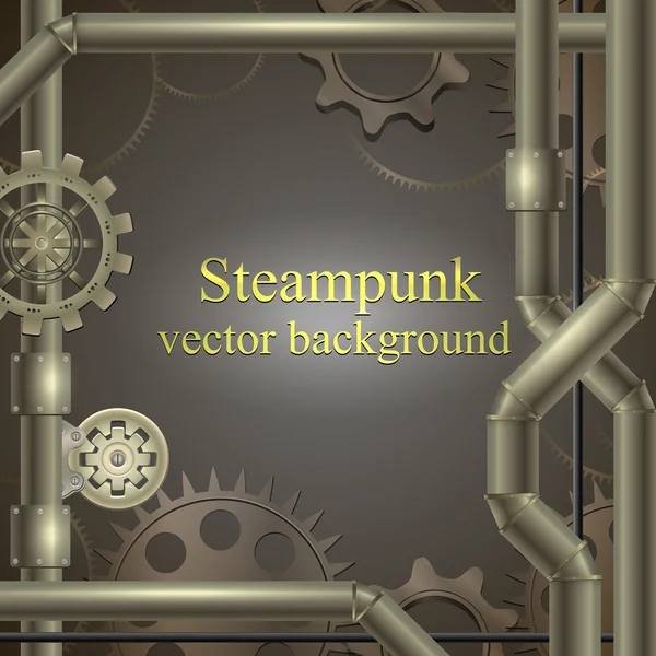 Retro arka plan ile vites Steampunk — Stok Vektör