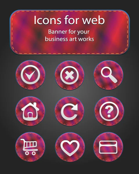 Iconos en la tela web — Vector de stock