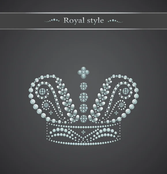 Elegante corona reale su sfondo grigio — Vettoriale Stock