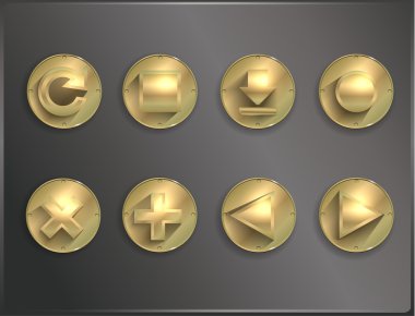 Metal simgeleri düz yuvarlak