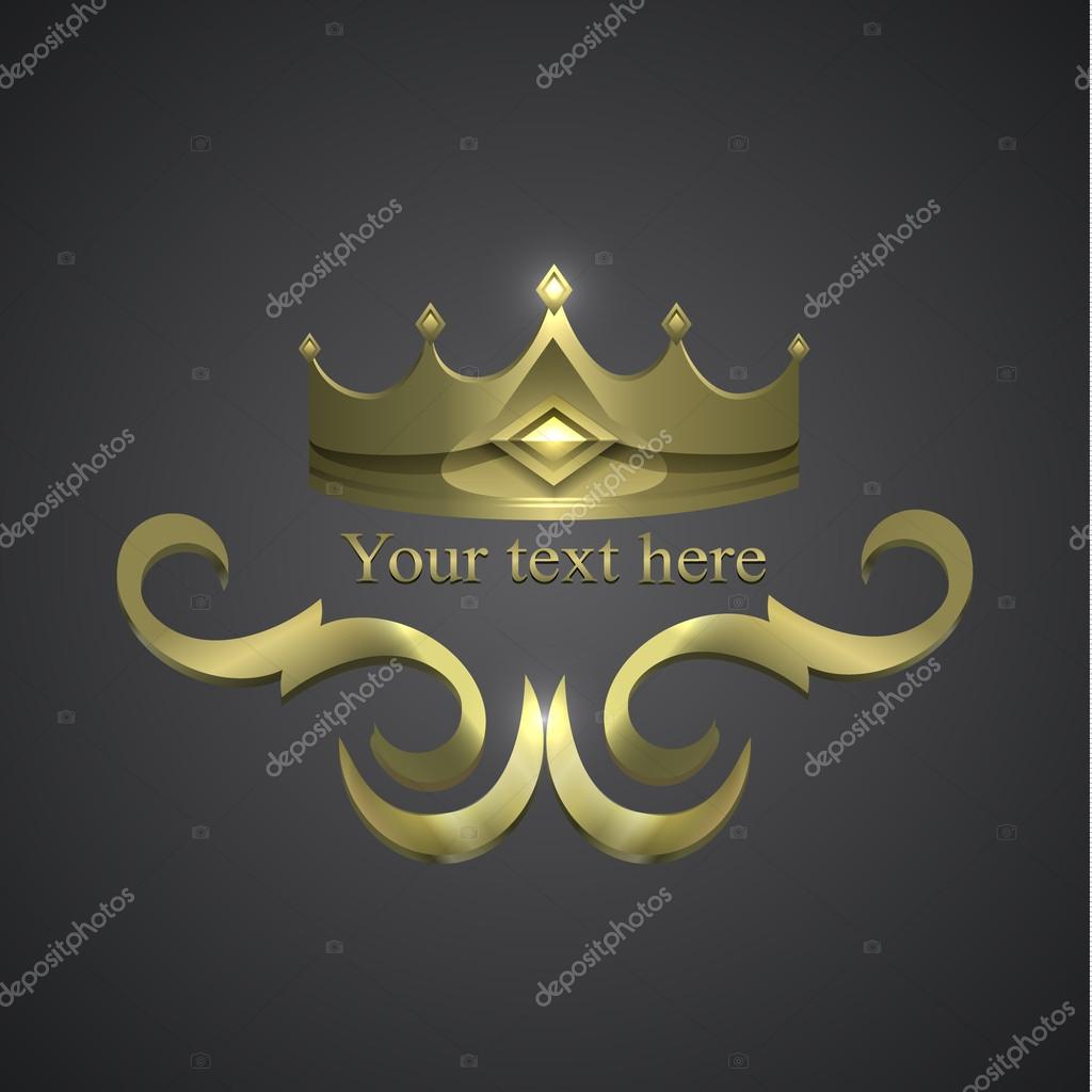 Decorative shiny banner. crown logo