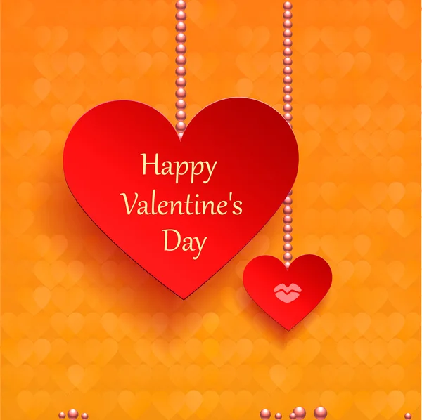 Cartão de saudação para Dia dos Namorados. Conjunto de corações de papel — Vetor de Stock