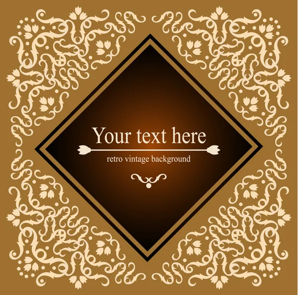 Luxurious Victorian retro background, pattern with curls for your creativity — Stock Vector