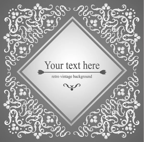 Luxurious Victorian retro background, pattern with curls for your creativity — Stock Vector