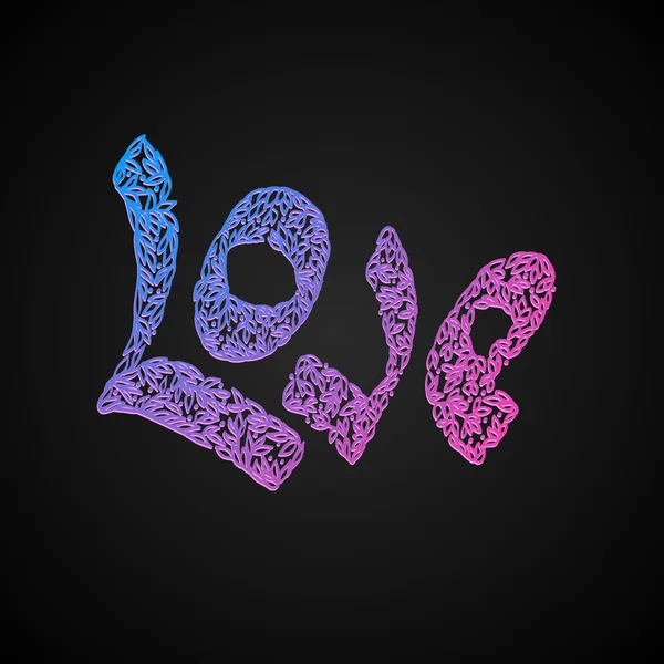 Vector  letters "love" text doodles. valentine's day. vector — Stock Vector