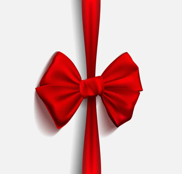 Realistic Ribbon red bow. Vector — Stock Vector