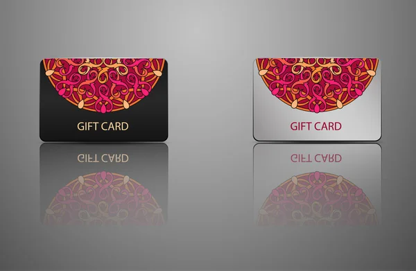 template Gift card, credit card, business card, an invitation, a document with circular patterns