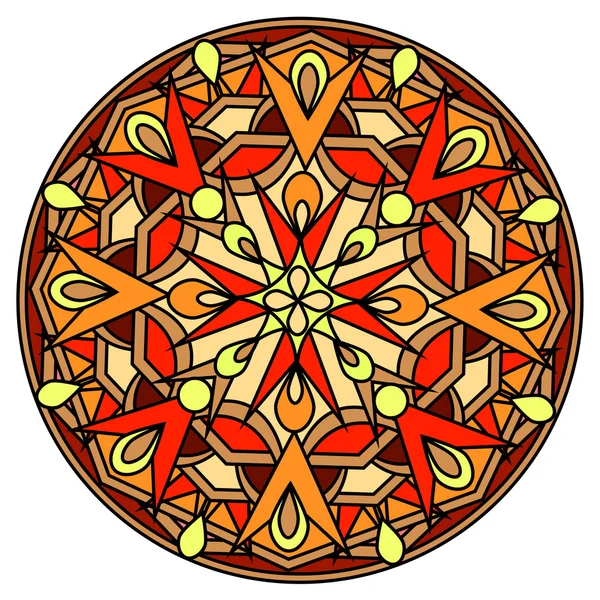 Élément de design décoratif avec un motif circulaire. Mandala — Image vectorielle