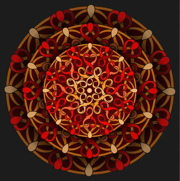 Elemento de design decorativo com um padrão circular. Mandala — Vetor de Stock