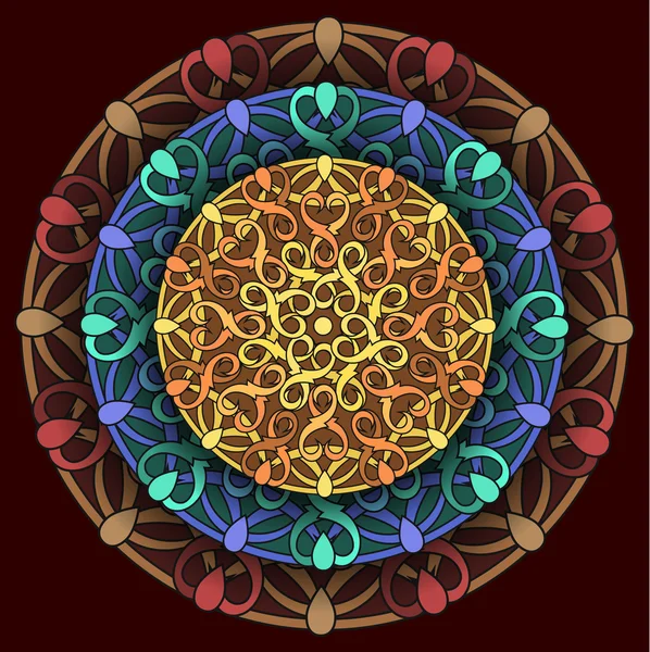 Elemento di design decorativo con un motivo circolare. Mandala — Vettoriale Stock