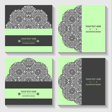 Şablon ayarla iş kartları ve davetiyeler mandalalar döngüsel kalıpları ile.