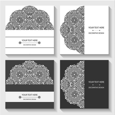 Şablon ayarla iş kartları ve davetiyeler mandalalar döngüsel kalıpları ile.