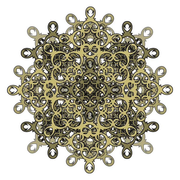 Contorno, Mandala monocromático. etnia, elemento de design religioso com um padrão circular — Vetor de Stock