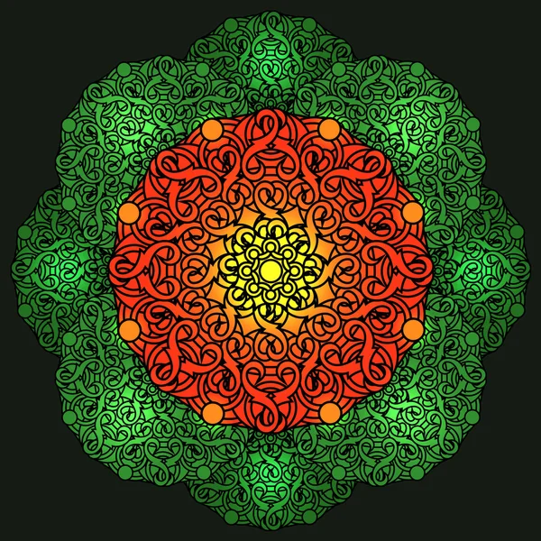 Fondo decorativo con un patrón circular. Mandala. Ilustración vectorial — Archivo Imágenes Vectoriales