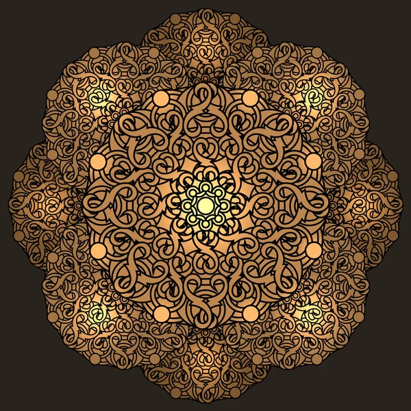 Dekorativer Hintergrund mit kreisförmigem Muster. Mandala. — Stockvektor