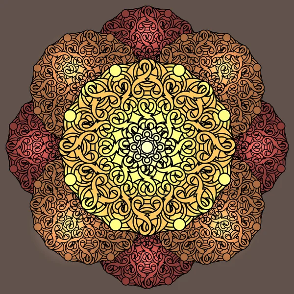 Fondo decorativo con un patrón circular. Mandala. — Vector de stock